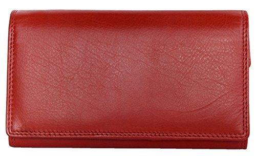 Portefeuille rouge cuir véritable HMT cadeau femme élégant