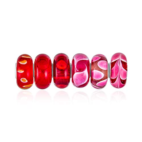 Abalorios de vidrio de Murano rosa y plata para regalar a mujeres