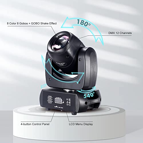 120W Moving Head Spot Dj Lighting, Roto Prism Led Beam Moving Head Lights, 8 Gobo 8 Colors Dmx 512 12Ch Sound For Disco Party Stage Lighting #TOP3