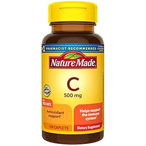 Nature Made Vitamin C 500 mg with Rose Hips, Dietary Supplement for Immune Support, 130 Caplets, 130 Day Supply