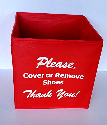 Alexi Ricci Red Bootie Box, Collapsible Shoe Cover Box for Disposable Shoe Covers, Shoe Cover Holder Box, Cloth Shoe Covers Box, Paper Booties Cover Box