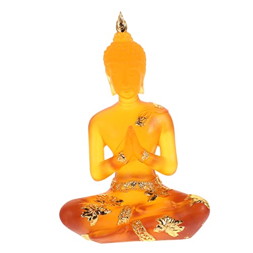 Cabilock Statua Di Buddha in Resina in Posa Serena Figura Decorativa Intagliata Del Buddha Della Meditazione Per Soggiorno E Ufficio