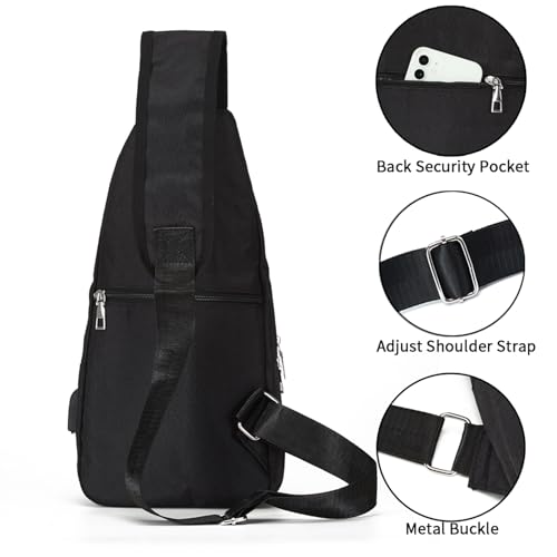 Seoky Rop Men Women Sling Backpack Anti Theft Crossbody Shoulder Chest Bag with USB Charging Port3