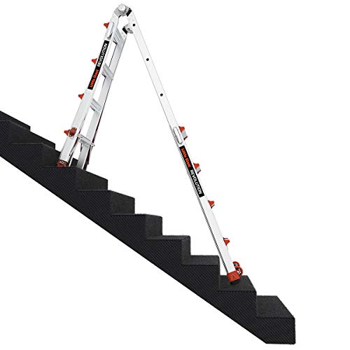 Little Giant Ladders, Revolution with Ratchet Levelers, M17, 17 ft, Multi-Position Ladder,Ratchet leg levelers, Aluminum, Type 1A, 300 lbs weight rating (12017-801)