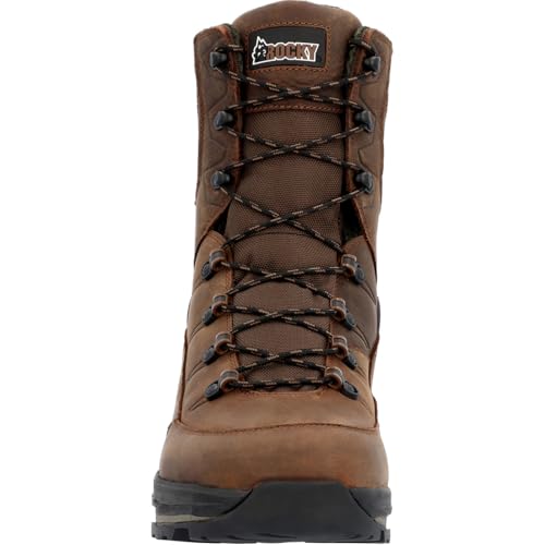 Rocky Mens Grizzly Insulated Round Toe Lace Up Casual Boots Mid Calf - Brown3