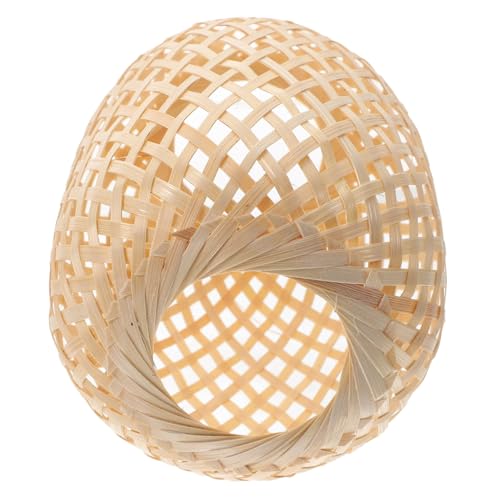 Lámpara de bambú rústica khaki para dormitorio y estudio con luz brillante