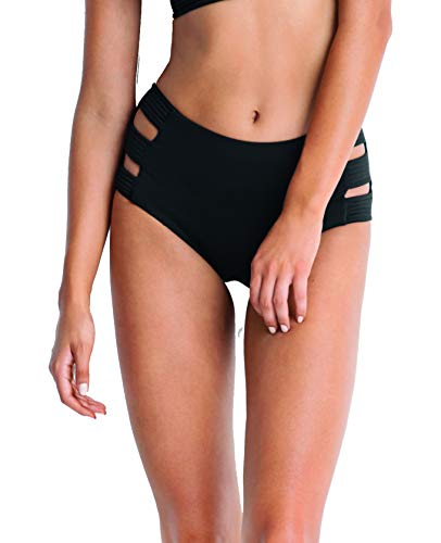 Seafolly Damen Seafolly High Waisted Quilted Pant Bikinihose,, per pack Schwarz (Black Black), 38 (Herstellergröße: 12) Cover