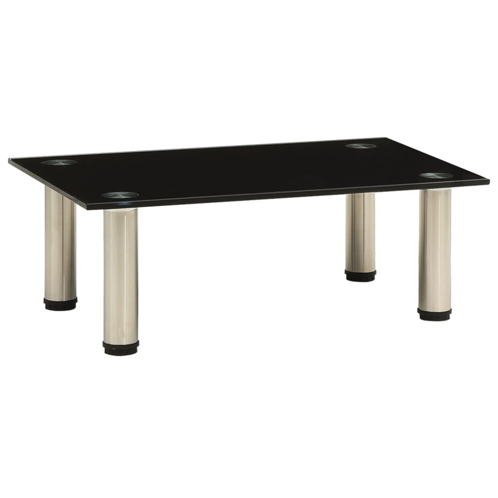 B&Q -  Tv Stand Black 40X35X17 Cm Tempered Glass Tv Stands