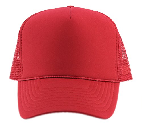 Image of NYFASHION101 Plain Mesh Trucker Hat - Breathable 6-Panel Daily Snapback Cap, Customizable Ideal for DIY Embroidery & Patches