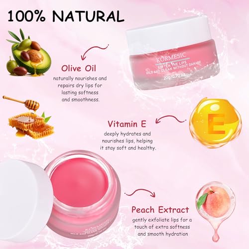 Generic Lip Scrub and Lip Mask Set Lip Care Gift Set with Hydrating Lip Balm, Lip Scrub, Scrub Bubble and Overnight Lip Mask, Lip Moisturizer Gift Set for Teens
