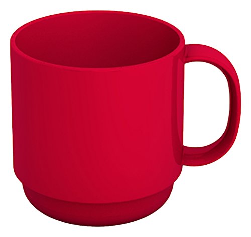 Ornamin Becher 220 ml rot (Modell 508) / Mehrweg-Becher Kunststoff, Kaffeebecher, Henkelbecher