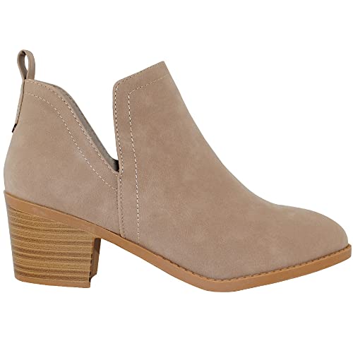 TRENDSUP Ankle Boots for Women Chelsea Square Toe Chunky Low Heel Booties Comfortable Slip on Short Boots2
