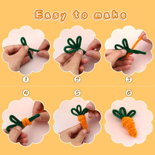 Image of ZXIIXZ 100 Pcs Pipe Cleaners, Orange Chenille Stems for Crafts