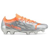 PUMA Mens Ultra 1.4 Soccer Cleats Cleated, Firm Ground, Turf - Grey, Orange - Size 7.5 M