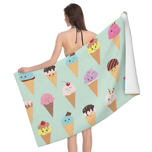 Serviette de bain microfibre grand format séchage rapide glace 81x132