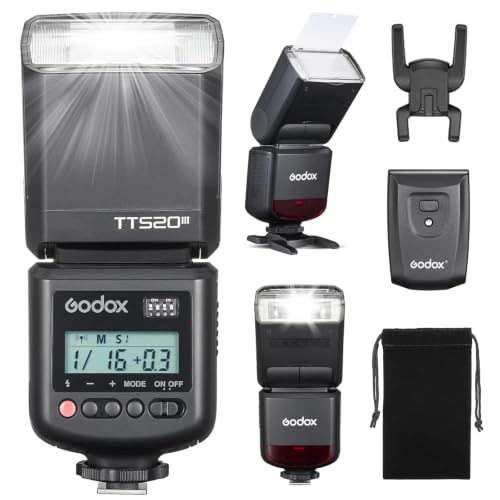Image of Godox TT520III Camera Flash, GN33 Hotshoe Flash with RT-16 Wireless Trigger | 400 Full Power Flash, 8 Level Steps(1 /128-1 /1), for Canon Nikon Sony Pentax Olympus Fuji Panasonic with Standard Hot Shoe