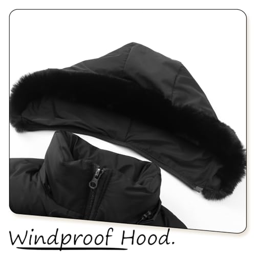 Little Girls Puffer Winter Jacket Coat Fleece Lined with Hood Long Warm Clothes3