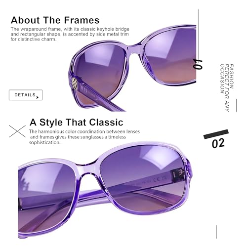 Image of SIPHEW Polarized Sunglasses for Women | UV400 Protection | Vintage Sun Glasses,Wraparound Shade,Lightweight & Comfortable,Big Sunnies eyewear,Driving,Outdoors