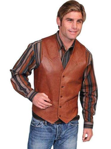 Scully Men's 503 Lambskin Vest Antique Brown 50L