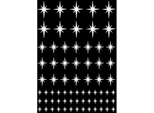 Stars Twinkling 70 pcs 1/4 to 3/4 Inch White Fused Glass Decals