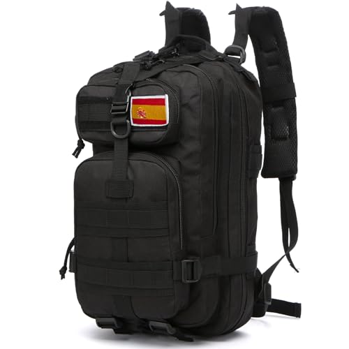 GUJOIN Mochila De Pesca De 20 Litros Impermeable De Nailon Duradera,Mochila Deportiva Táctica Militar Al Aire Libre Mochilas De Senderismo Casual (Negro)