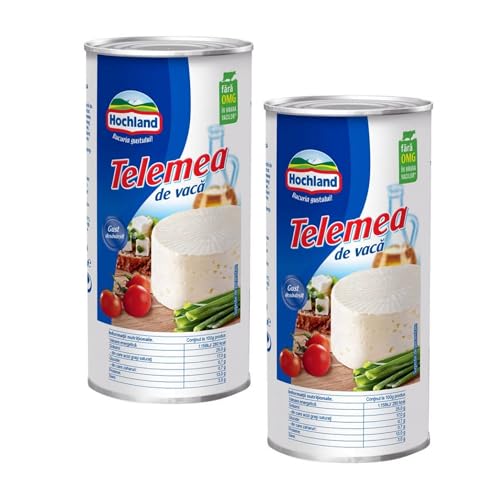 Hochland Telemea De Vaca 1000g | Cow Milk Cheese 1kg Tin | Tasty and Creamy Texture and Tangy Aftertaste | German Cheese (Cow Cheese Telemea Vaca 1kg, 2 Pack)