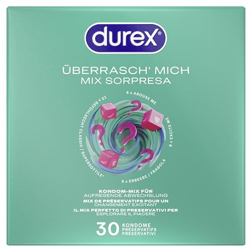 Durex Surprise Me lot de 30 assortiment de préservatifs stimulants et fins