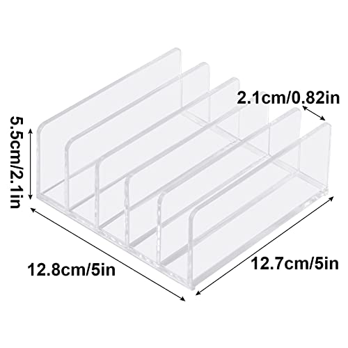 Halyuhn Acrylic Desk Organizer For Sorting Mail, Business Card 2 Pack, 5 Slot Mail Organizer Countertop, Clear Bill Money Divider For Cash Envelope, Acrylic Cell Phone Divider Holder For Charging #TOP1