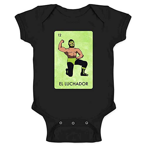 Pop Threads El Luchador Mexican Lottery Parody Mask Wrestler Infant Baby Boy Girl Bodysuit Black 18M