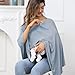 Knit Nursing Cover for Baby Breastfeeding, Organic Cotton Breastfeeding Cover, Warm Cozy Swaddle, Breathable and Soft, Wide Neck with Stretch for Easy View (Light Blue)