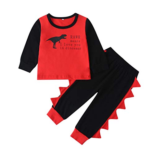 Preisvergleich Produktbild Zegeey Jungen MäDchen Kleinkind Baby Gestreiftes Cartoon Kapuzenpullover Sweatshirt Mit Hoodie Sportswear Hosen Outfits Set FrüHling Herbst Bekleidungssets Geburtstag Geschenk(A1-rot,110-120)