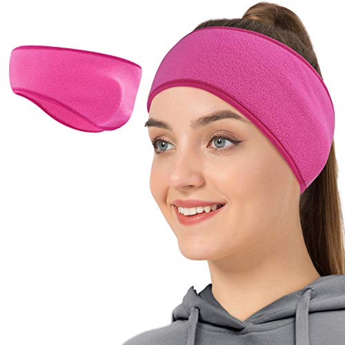 Lauzq Fleece Ear Warmers/Muffs Headband for Men & Women & Kids Perfect for Cycling Skiing Workout Yoga Running & Riding Motorcycle in Winter - Stay Warm & Performance Stretch
