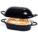nuovva Dutch Oven For Sourdough Bread Baking – Enamelled Cast Iron Bread Loaf Pot – Oven Safe Non Stick Bread Pot – Rectangular, Black, 24cm x 16cm