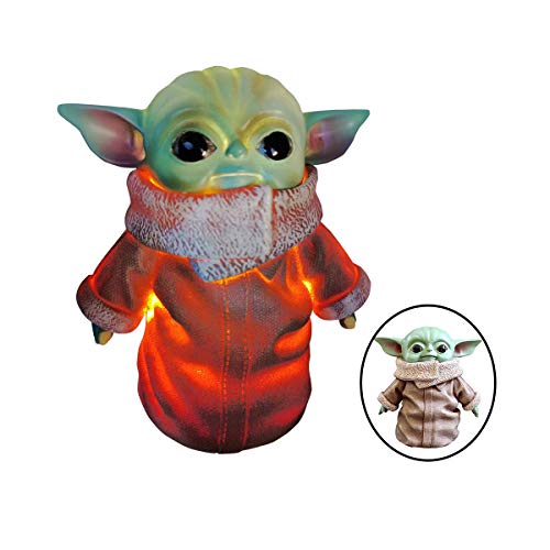 Baby Yoda Figure POP Mandalorian Series Baby Yoda Light up The Child Yoda Decoration for Kids Gift (6 inch).