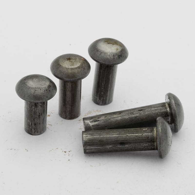 Generic Iron rivet M3 size smooth body mushroom head half round solid fasteners equipment rivets small 4mm 30mm length|Rivets| - - (Stem Length: 20mm, Number of Pcs: 80 PCS)