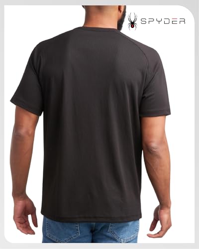 Spyder Mens Shirts - Moisture Wicking Short Sleeve Henley Shirts for Men - Lightweight Quick Dry Athletic Shirt (Sizes: S-XL)2