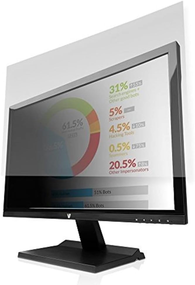 V7 PS21.5W9A2-2N 21.5" Privacy Filter (16:9, 18.76 x 10.56 in / 47.65 x 26.82 cm, cleaning cloth, mounting straps) matt/glossy