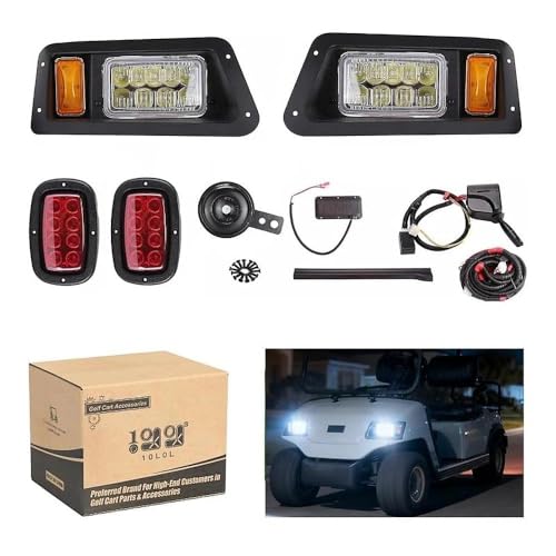 10L0L Golf Cart Light Kit for Yamaha G14 G16 G19 G22 Complete Headlight and Taillight Kit with Turn Signal Horn Brake Hazard - Street Legal Upgrade (12V)