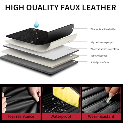 Image of Fit Crosstrek Car Seat Covers for Subaru Crosstrek 2016-2025 2026 - Upgraded Premium Waterproof & Breathable Leather, Airbag Compatible, All-Weather Seat Cushion Protector (Full Set, Black)