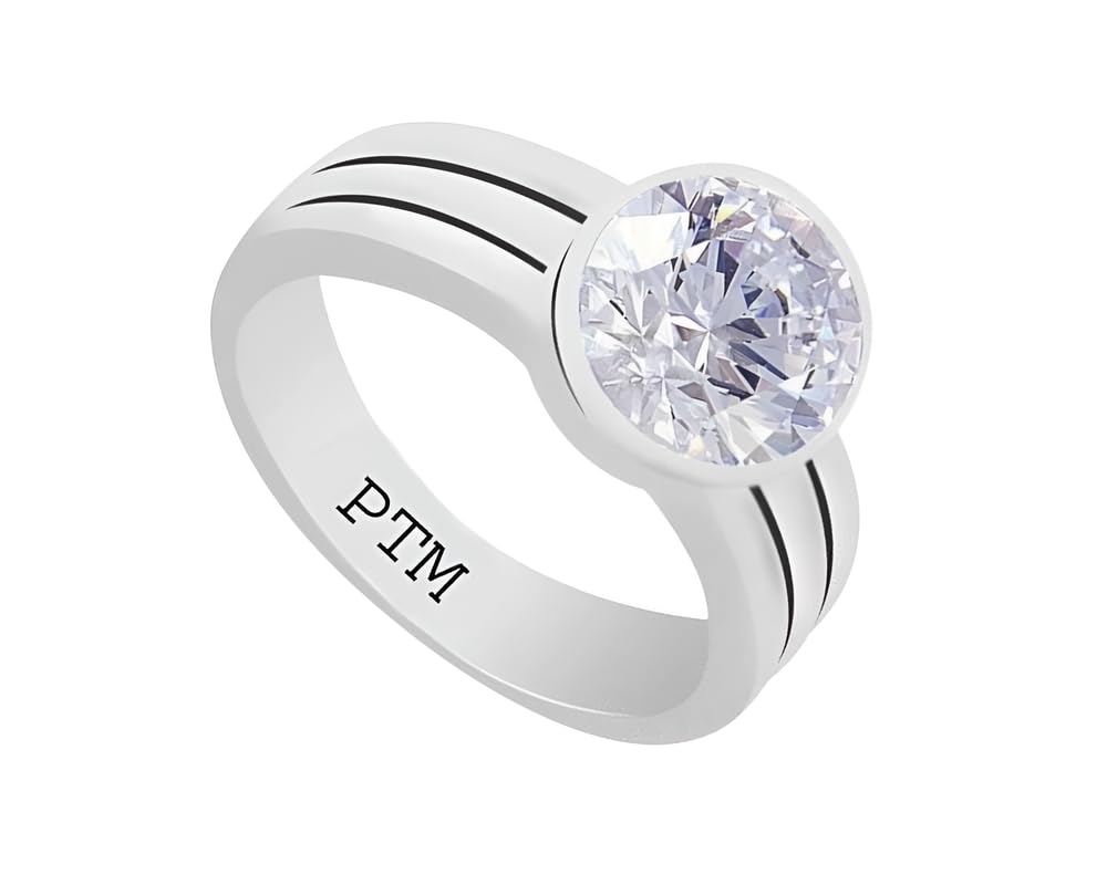 ptm 925 Sterling Silver Zircon (American Diamond) 3.25 Ratti or 3 cts to 10.25 Ratti or 9.35 cts Astrological Gemstone Bis Hallmark Ring for Men & Women-picture-8