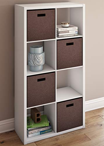 Image of ClosetMaid 4583 Heavy Duty Decorative Bookcase Open Back 8-Cube Storage Organizer in White with Hardware for Closet, Office, or Toys, 57.95 inch H x 29.84 inch W
