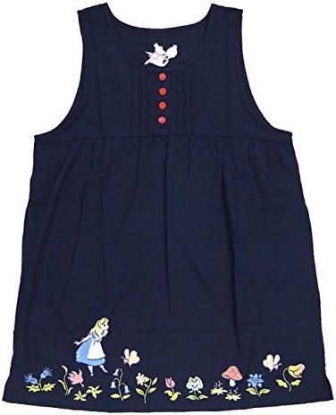Amazon Co Jp キャラクターエプロン ディズニー アリス 不思議の国のアリス 刺繍 花 フラワー レトロ チュニックエプロン ルームウェア 大人サイズ かわいい 保育士 ホーム キッチン