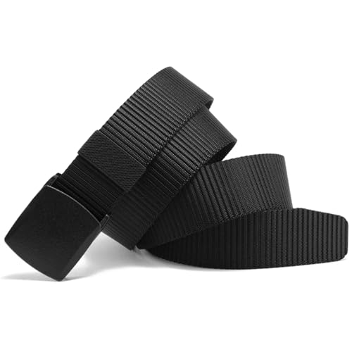 Belts for Men 2pcs Men's Belt Automatic Buckle Nylon Belt Male Belt Mens Canvas Belts Leisure Men's Belt(Green)3