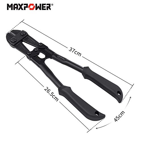 Maxpower 14-Inch Heavy Duty Bolt Cutter, Hardened Chrome Molybdenum Steel Blade, Ergonomic Rubber Handle #TOP4