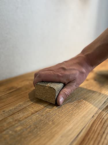 Kork-Schleifklotz 100 x 60 x 40 mm mit abgerundeten Kanten – ergonomischer Handschleifblock aus Naturkork für Schleifpapier, Schmirgelpapier und Sandpapier, rutschfest, handlich, Made in Portugal