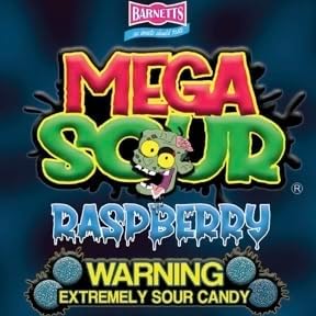 Barnetts 世界一酸っぱい飴 メガサワー キャンディ ラズベリー Mega Sour Candy 50g (1袋)