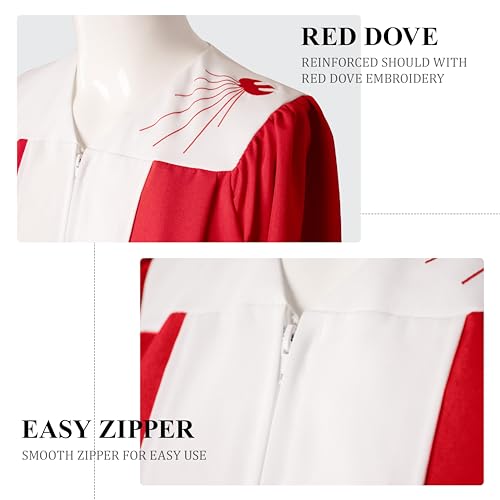 Remembrance Confirmation Robe - Red and White with Dove, Church Gown, Choir Robe3