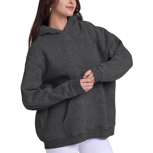 Image of FAIABLE Womens Oversized Acid Wash Hoodie Unisex Heavyweight Cotton Hoodies Fleece Vintage Washed Sweatshirt Women Men