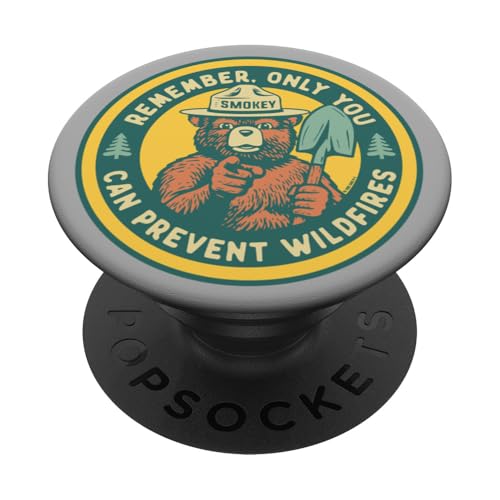 Remember Only You Can Prevent Wildfires Pointing Smokey Bear PopSockets PopGrip Adhesivo