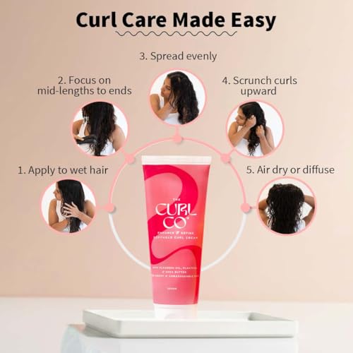 TheCurlCo Softhold Curl Cream | For Dry, Frizzy, Wavy, Curly Hair | 2in1 Styling cream with leave-in conditioner and soft hold gel | No sulphates, silicones, parabens, alcohol, mineral oils | 200 g